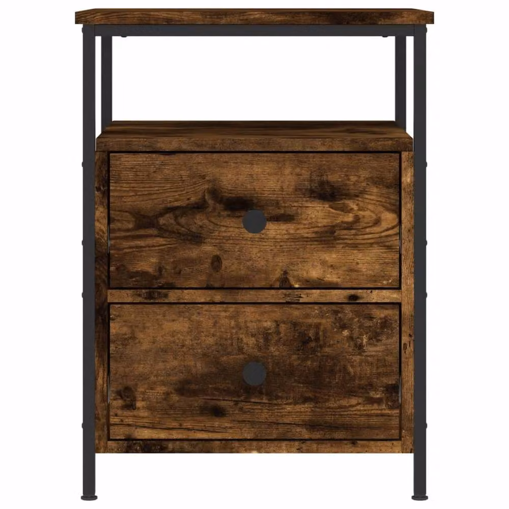 Berkfield Home Bedside Cabinet in Smoked Oak Brown, W/D/H: 44 x 45 x 60 cm – 4