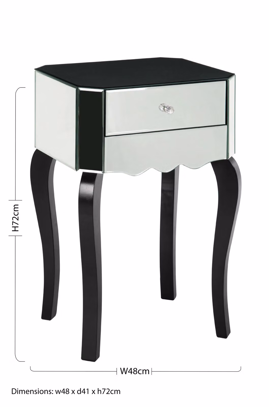 Interiors by Premier Modern Chamfered Glass Side Table in Black or Silver, W/D/H: 48 x 48 x 72 cm – 3