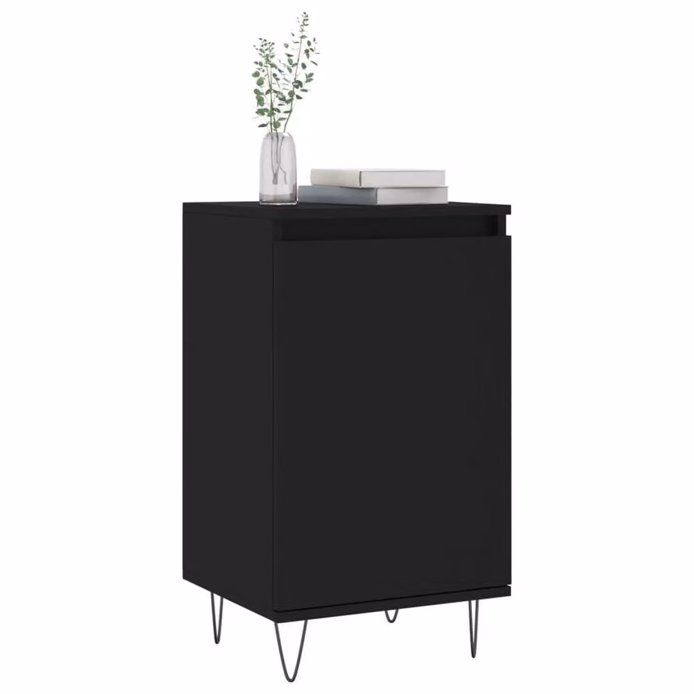 Berkfield Home Set of 2 Modern Black Sideboards in Matt Engineered Wood, W/D/H: 40 x 35 x 70 cm – 3