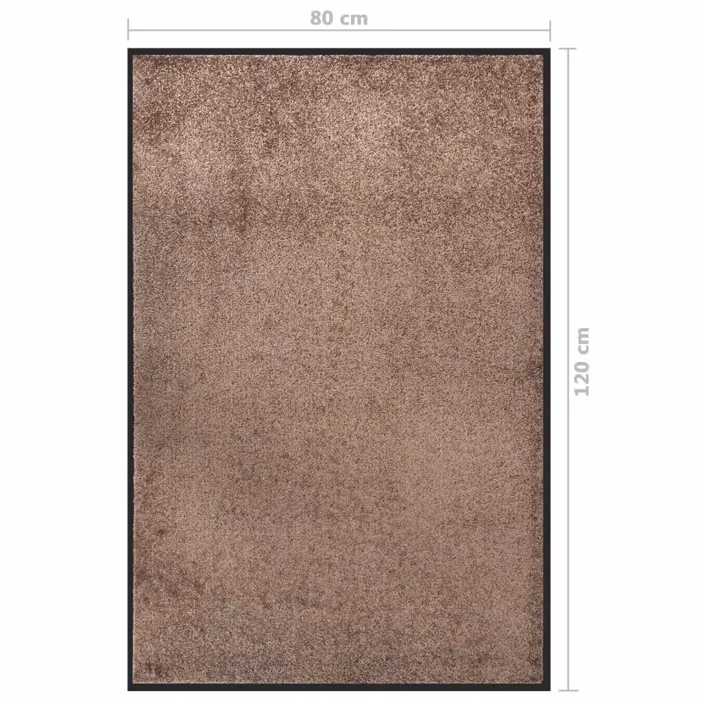 Berkfield Home Non-Slip Brushing Doormat, Brown, W: 80 cm, D: 120 cm – 4