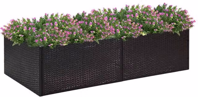 Berkfield Black Poly Rattan Garden Planter W/D/H: 157 x 80 x 40 cm – 1