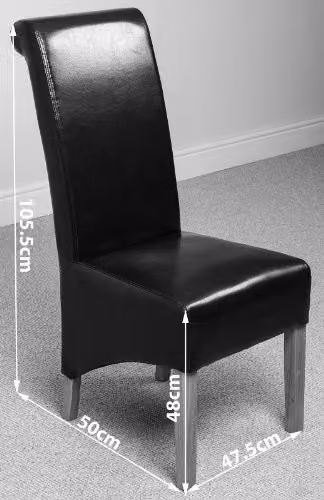 Thats Furniture Dakota Oak Dining Table and 8 Montana Black Leather Chairs Set, W: 182 cm, D: 92 cm, H: 77 cm – 6