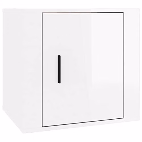 vidaXL Modern High Gloss White Bedside Cabinet W/D/H: 50 x 39 x 47 cm