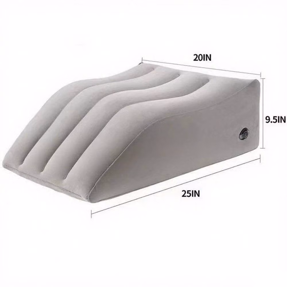 FLAVORA Inflatable Leg Elevation Wedge Pillow in Grey, Cot Size – 2