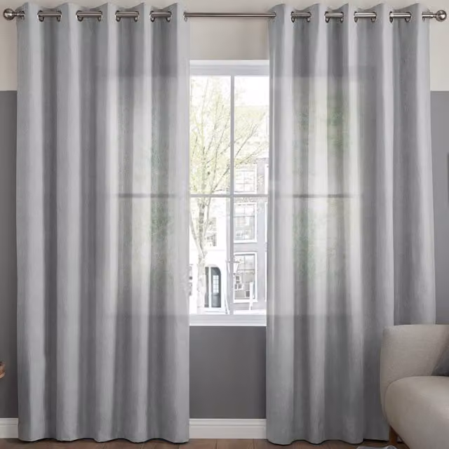 Terrys Eloise Made to Measure Sheer Voile Curtain Panel, Grey, Eyelet, Polyester
