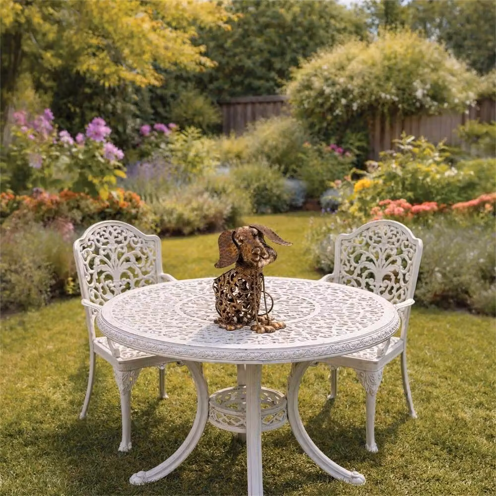 NESTLUNE Lighting Solar Metal Dog LED Light in Bronze, W/H: 100 x 60 cm – 4