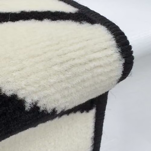 runrug Zebra Print Stair Runner Carpet, Multicolour White and Black, W: 70 cm, L: 510 cm – 5