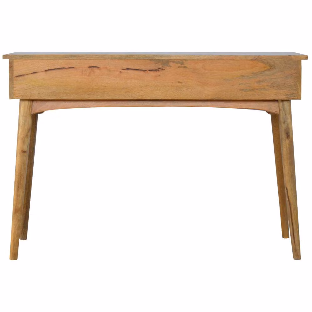 STILVORA Modern Mango Wood 3 Drawer Console Table in Brown – 2