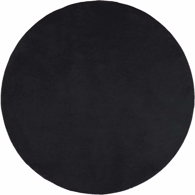 Berkfield Home Oviedo Round Short Pile Rug in Black, Diameter: 160 cm – 1