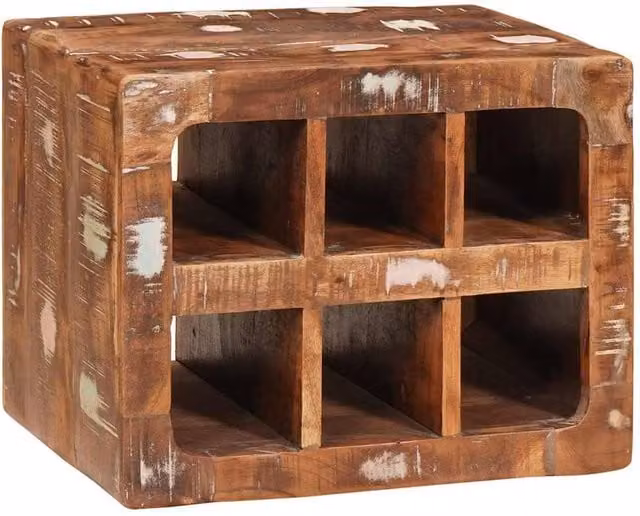 Berkfield Home Wall-mounted Rustic Wood Wine Rack with Storage, Brown