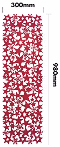 St Helens Home & Garden Rectangular Red Felt Table Runner with Star Design – 1