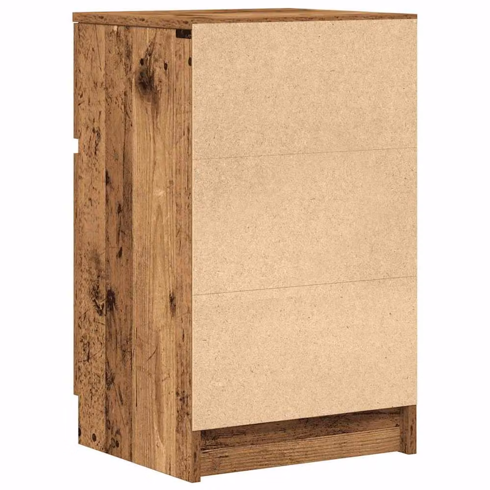 Berkfield Home Bedside Cabinet in Old Wood, Brown and Multicolour, W/D/H: 39 x 35 x 65 cm – 5