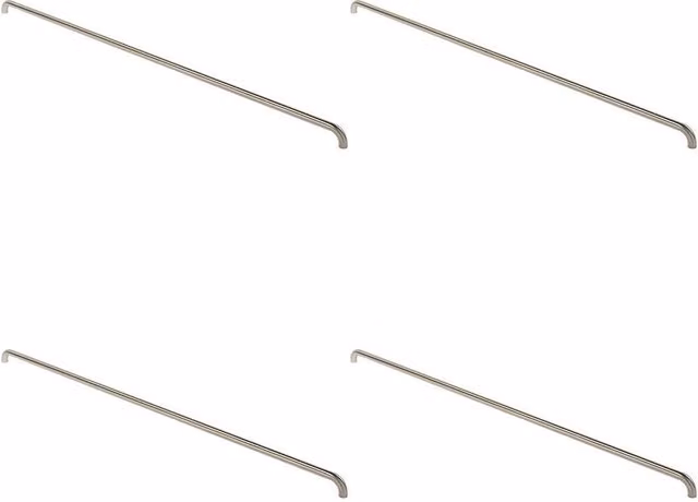 Loops 4-Pack Round D Bar Pull Handles in Brushed Satin Steel, Silver, Fixing Centres: 1830 mm, Diameter: 30 mm