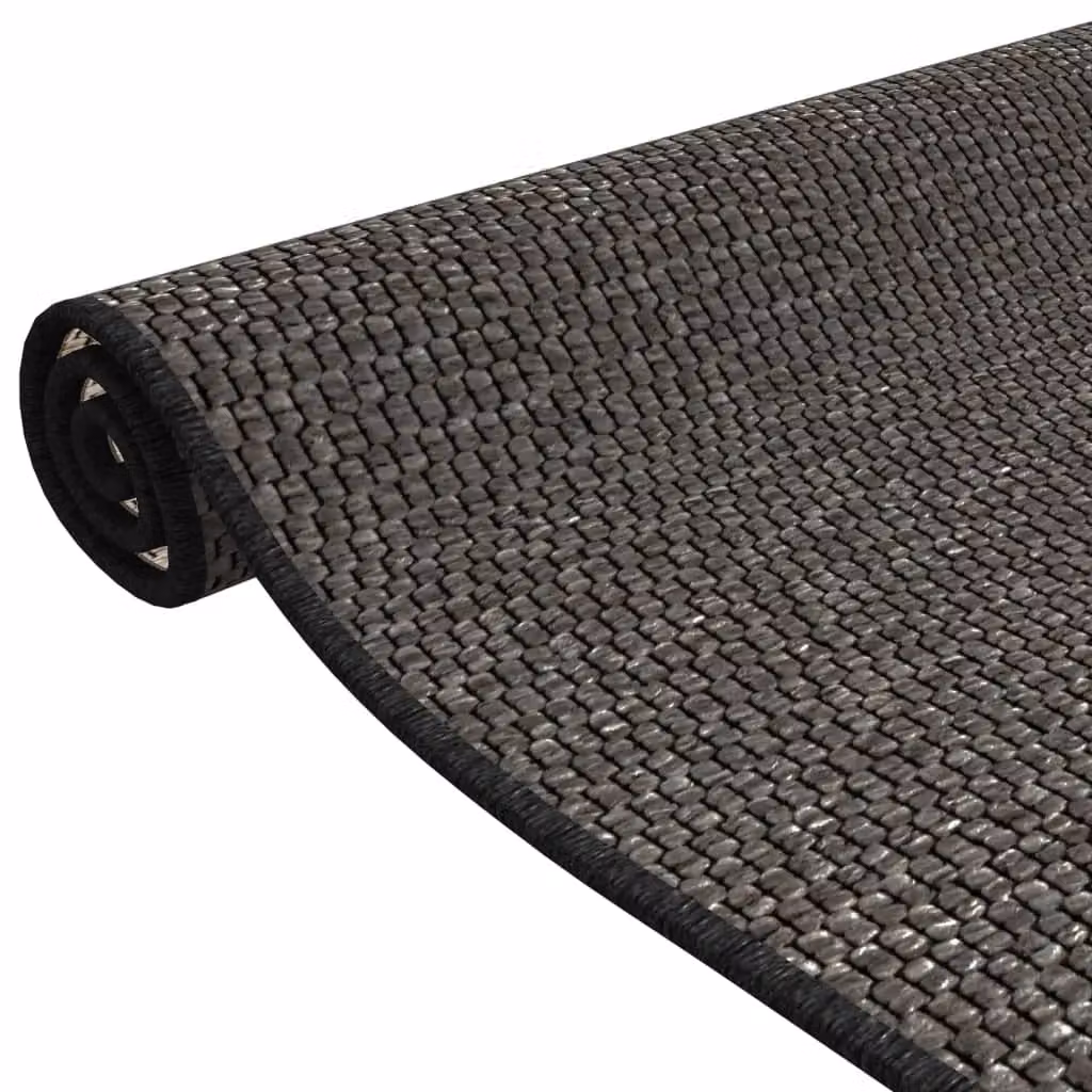 Berkfield Home Sisal Look Carpet Runner in Anthracite and Black, W: 50 cm, L: 150 cm