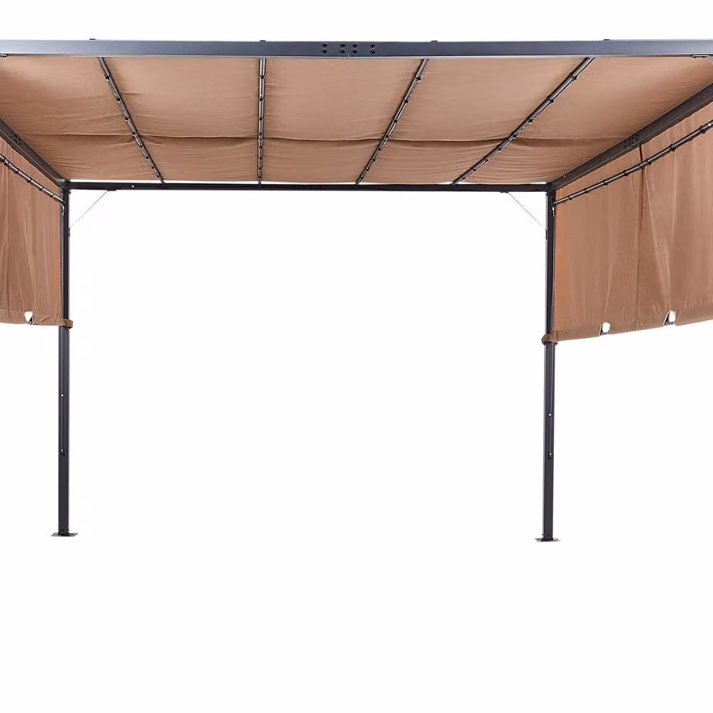 Wyld and Coco Pergola with Solar LED Lights, Brown Steel Frame, W/D/H: 310 x 310 x 215 cm – 2