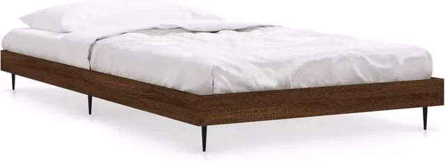 Berkfield Home Modern Bed Frame in Brown Oak, W/D/H: 100 x 200 cm – 1