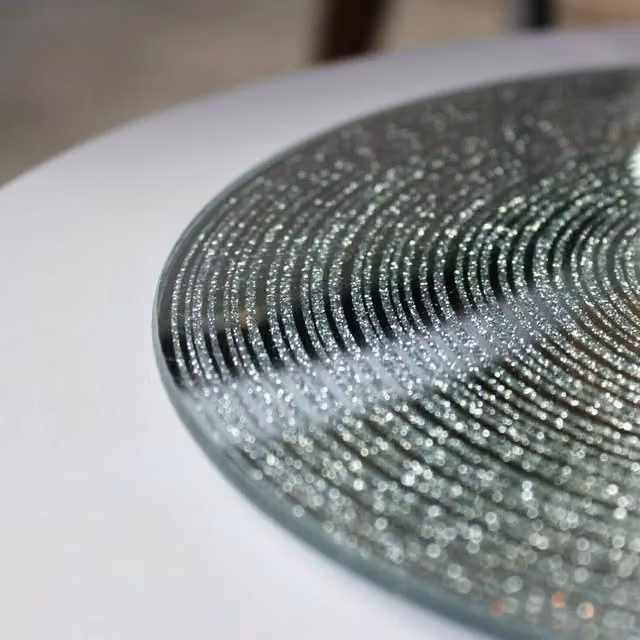 Marco Paul Silver Glass Coaster Plate Candle Holder