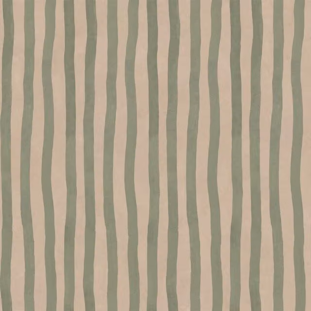 House of Hackney Artist's Stripe Abstract Wallpaper in Sap and Alabaster White and Green