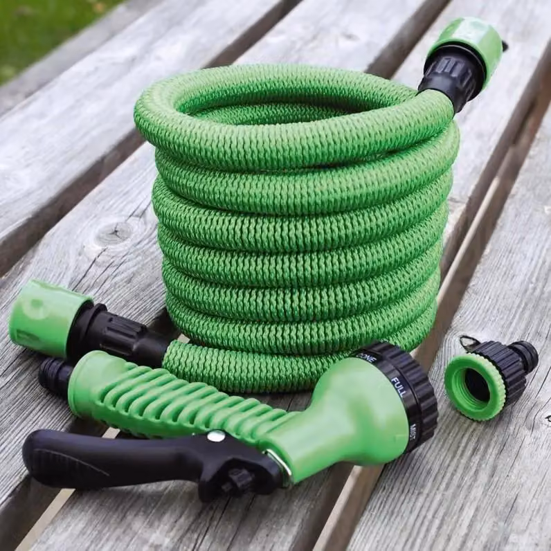 mysmartbuy Expandable Green Garden Hose with Connector and 7-Function Spray Nozzle, Large – 3