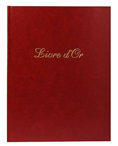 Exacompta Alpille Red Leather Guest Book with 140 Ivory Paper Pages, H 27 cm x W 22 cm