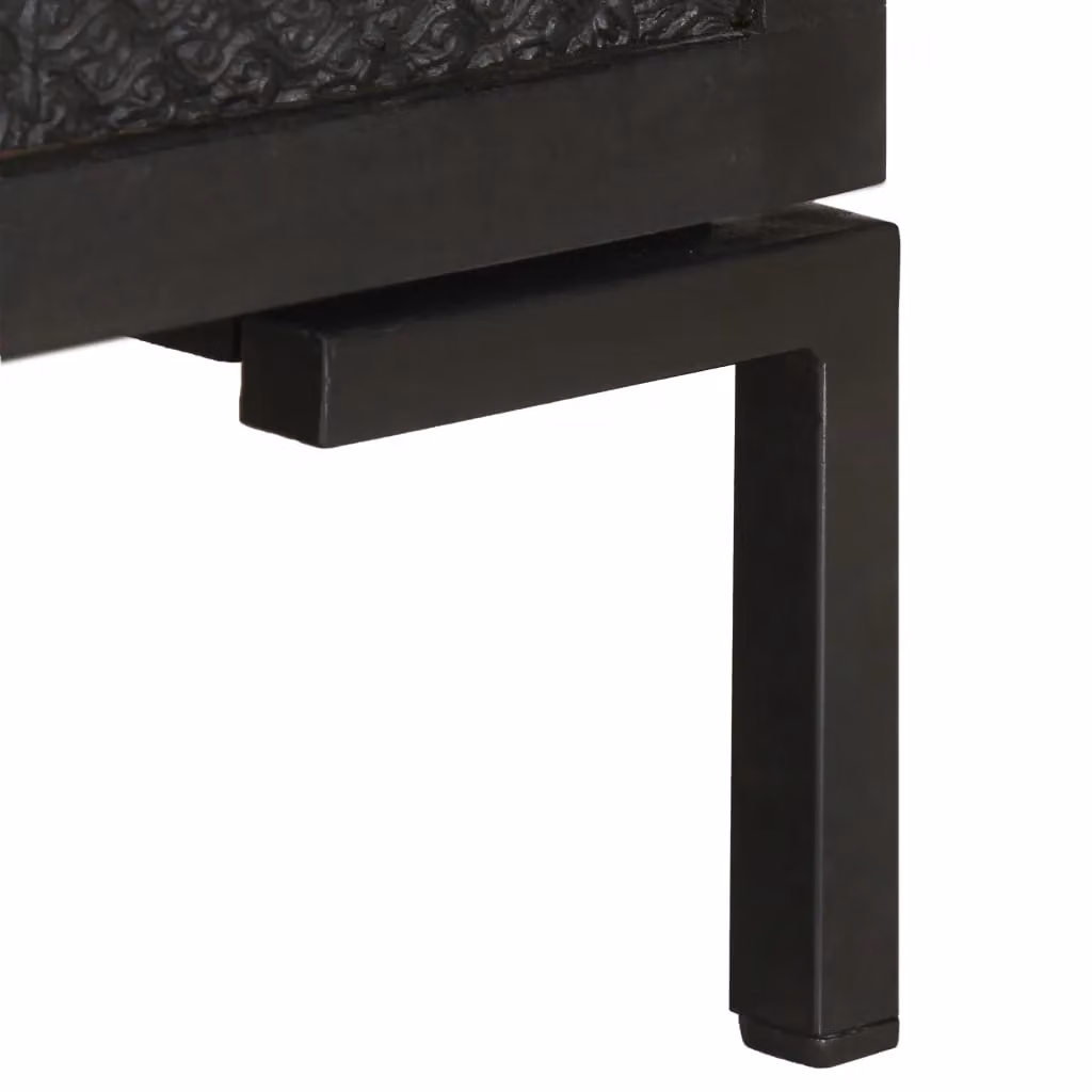 Berkfield Home Solid Mango Wood Sideboard in Black, W/D/H: 115 x 30 x 76 cm – 3