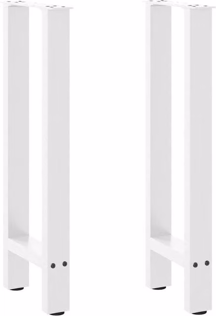 Berkfield Home Modern White Lacquered Steel Coffee Table Legs, 2 Pieces, W/D/H: 38 x 38 x 73 cm
