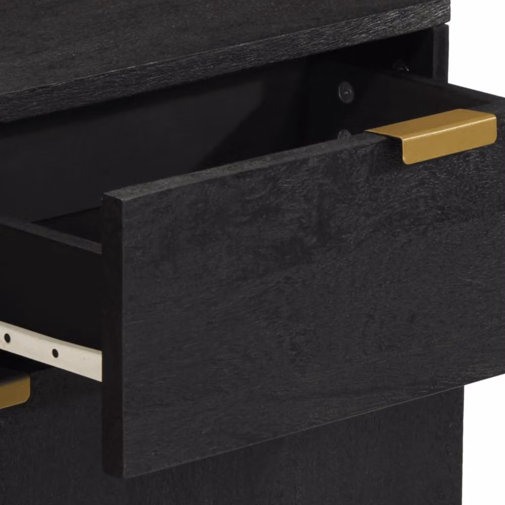 Berkfield Home Black Bedside Cabinet in Engineered Wood, W/D/H: 50 x 33 x 60 cm – 5
