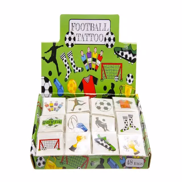 LG-Imports 144 Piece Football Tattoo Set in White and Multicolour