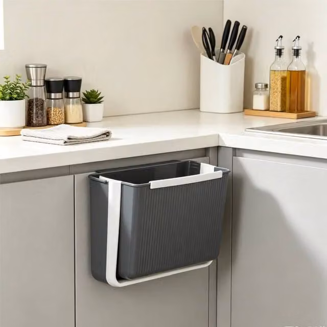EONLION Folding Wall Mounted Waste Bin in Grey – 1