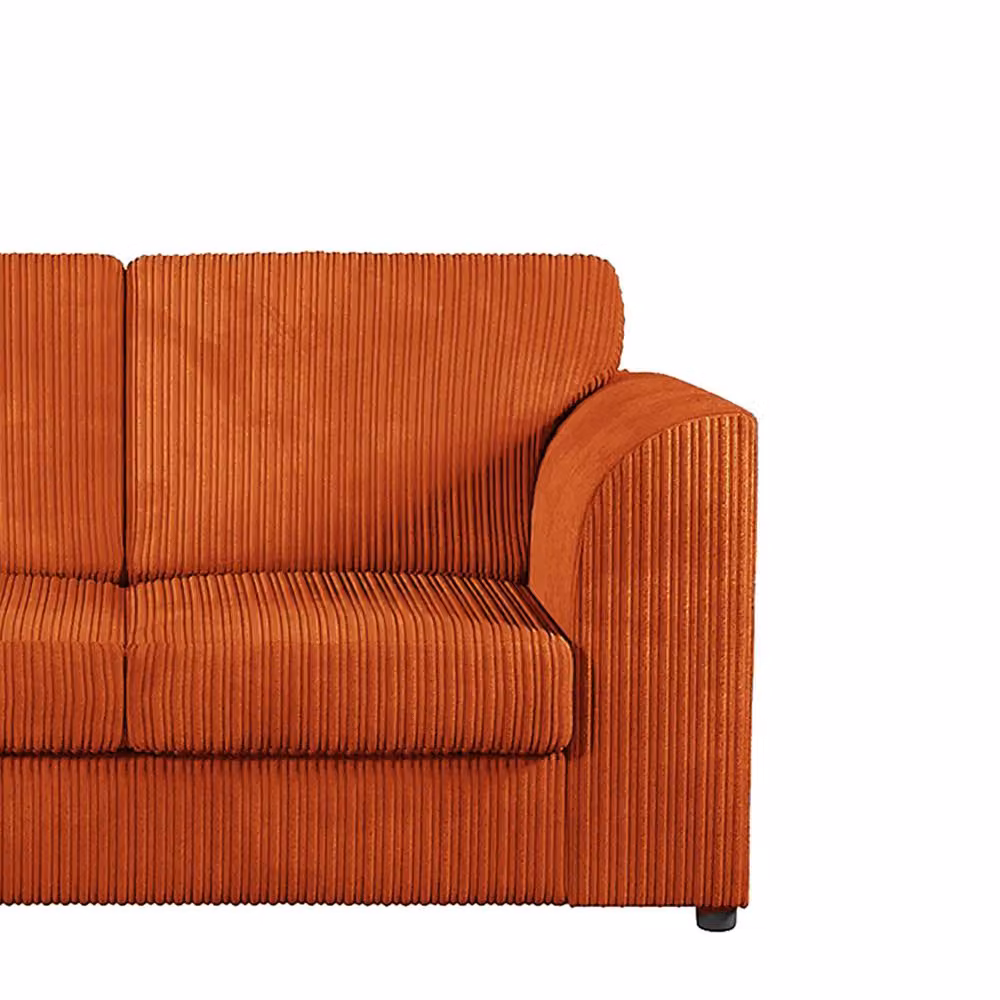 Furnishings For Less UK Luxor Jumbo Cord 3 + 2 Fabric Sofa Suite in Orange – 3