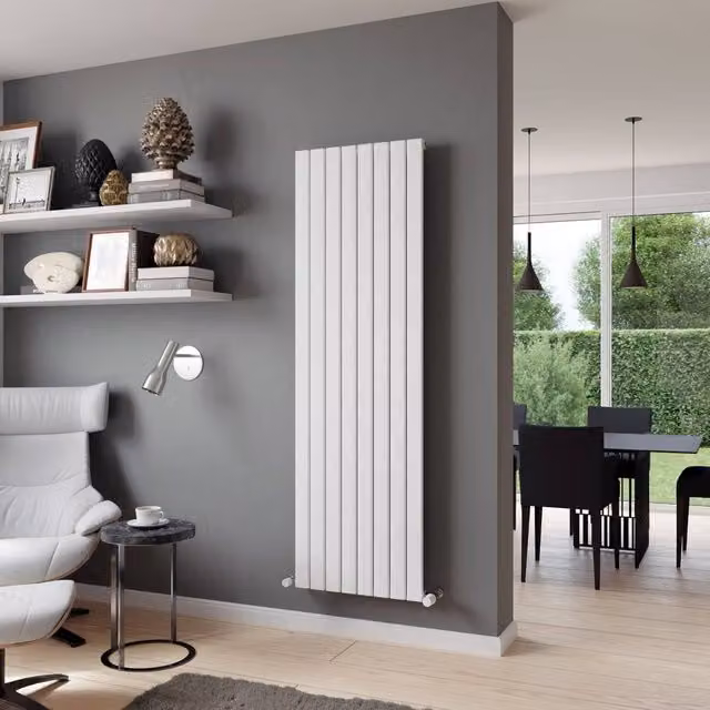 Bathroom Kingdom Delta Line White Single Flat Panel Vertical Radiator H: 180 cm, W: 34.5 cm – 1