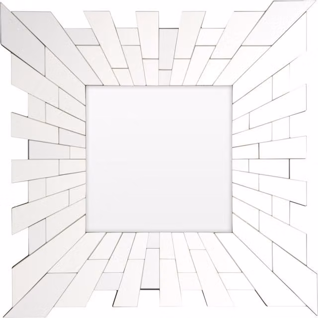 Orsina Glitzy Small Square Wall Mirror in Silver