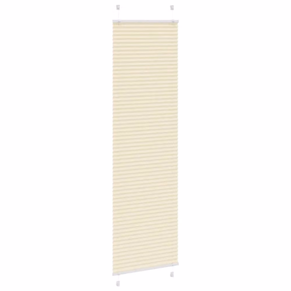 Berkfield Home Single Pleat Corded Blind in Cream Beige Polyester, W: 60 cm, H: 200 cm