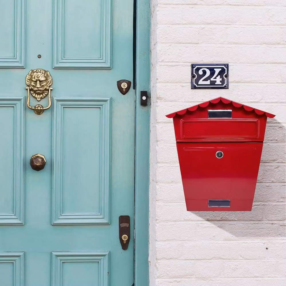 BARGAINS-GALORE Red Steel Wall Mounted Large Mailbox and Parcel Letter Storage Box – 2