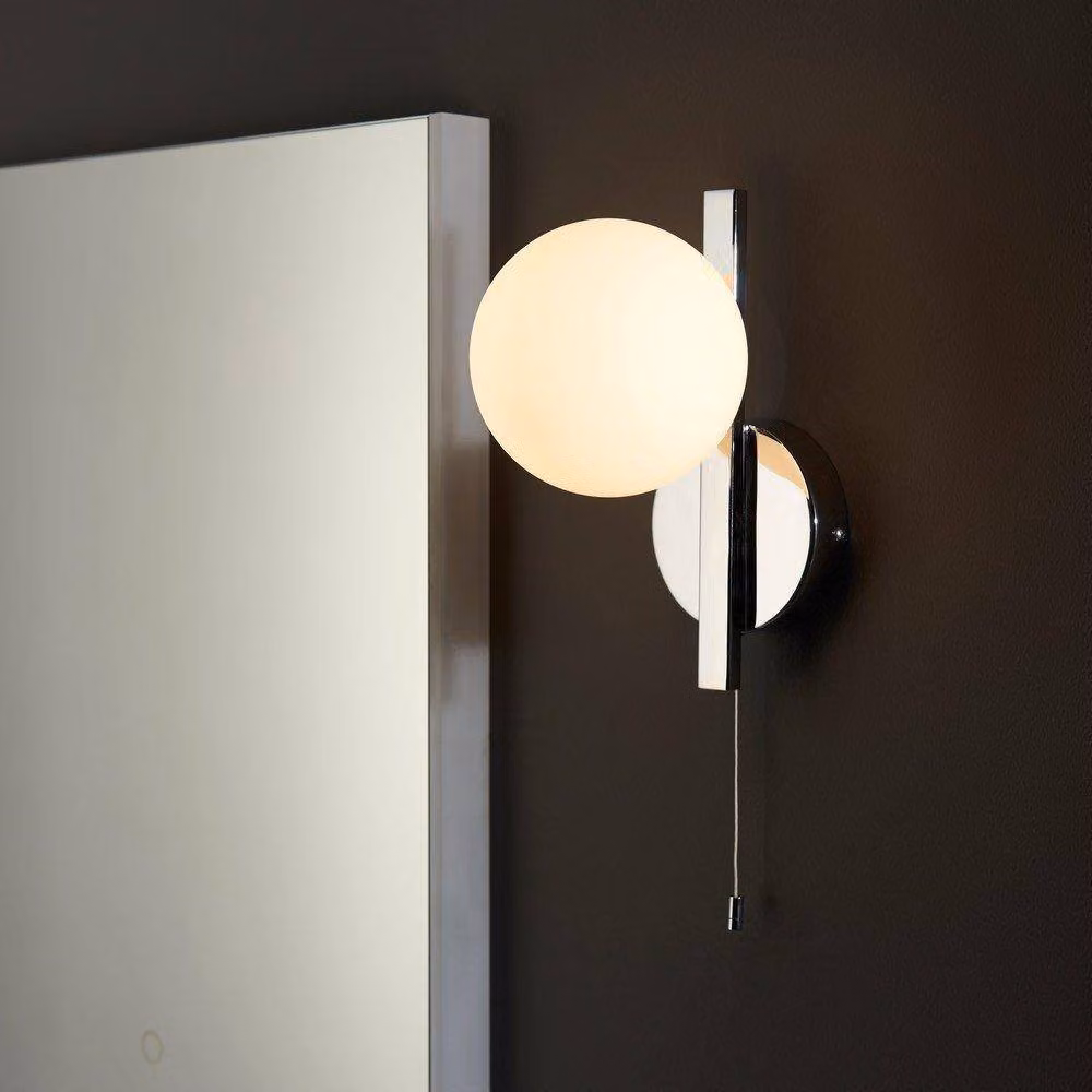 Netlighting RIOMAGGIORE Contemporary Glass Bathroom Wall Lamp in Grey and Chrome – 2