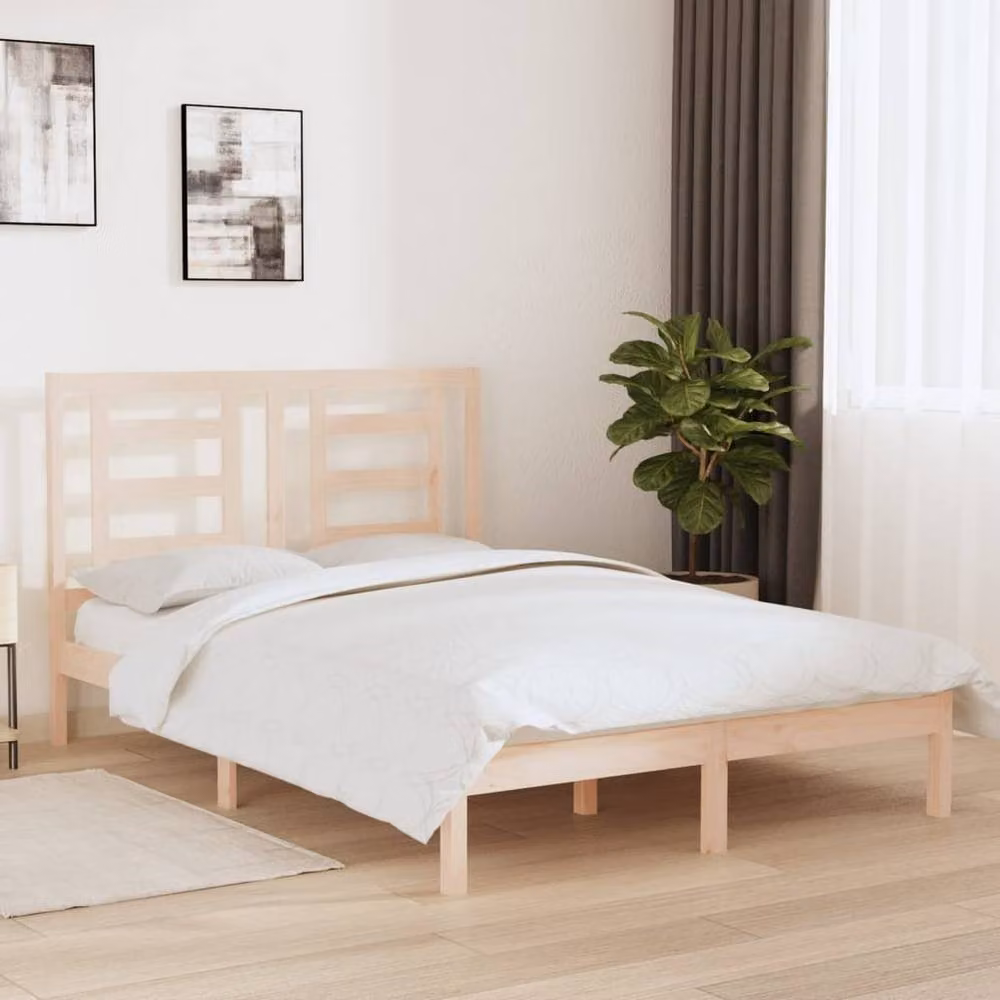 Berkfield Home Solid Wood Pine Bed Frame, Light Brown, W/D/H: 140 x 200 cm – 2