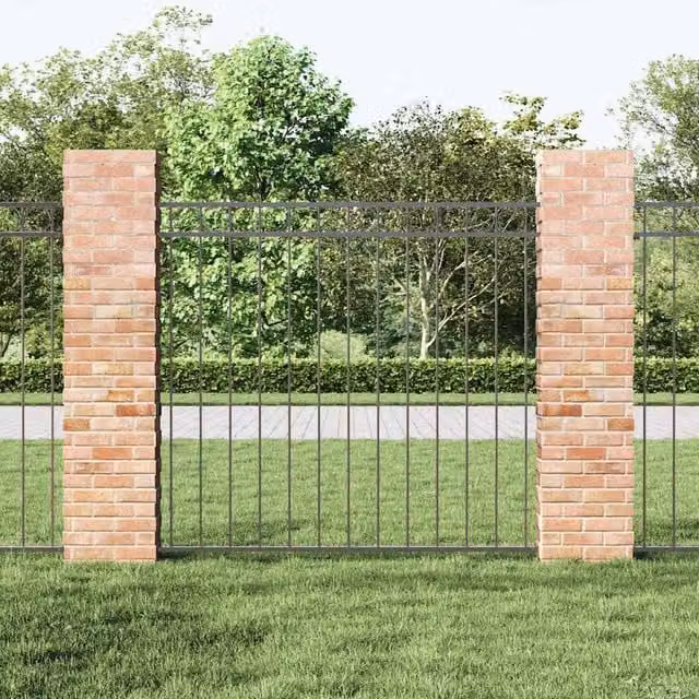 Berkfield Home Grey Steel Fence Panel W: 120 cm, H: 170 cm – 1