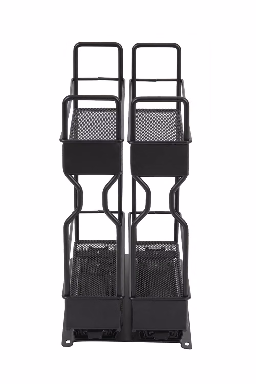 ExtraStar 2-Tier Metal Pull-Out Spice Rack Organiser in Black – 3