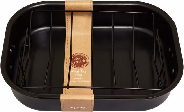 Orsina Large Non-Stick Black Rectangular Roasting Tin with Removable Rack