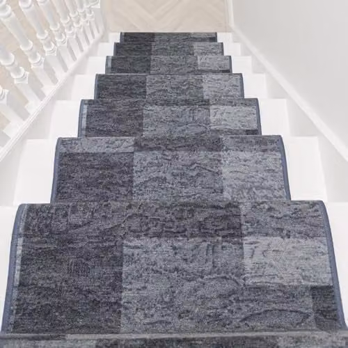 runrug Icona Hardwearing Stair Runner Rug in Graphite Grey, W: 100 cm x L: 690 cm – 6