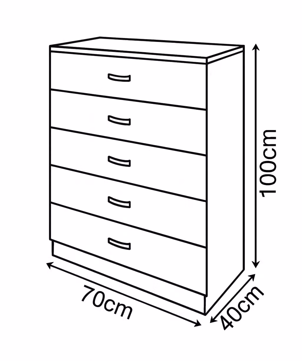 LUXURY LIFE Chilton Modern 5 Drawer Tower Chest of Drawers in Gloss White – 2