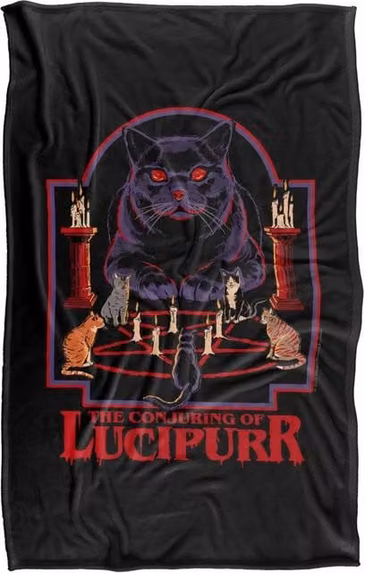 Steven Rhodes Lucipurr Silky Touch Super Soft Fleece Throw Blanket, Multicolour, W/D/H: 91 x 147 cm – 1