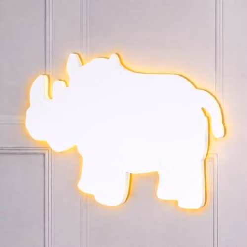 Marco Paul Interiors Rhino Safari Nursery LED Wall Night Light, White – 1