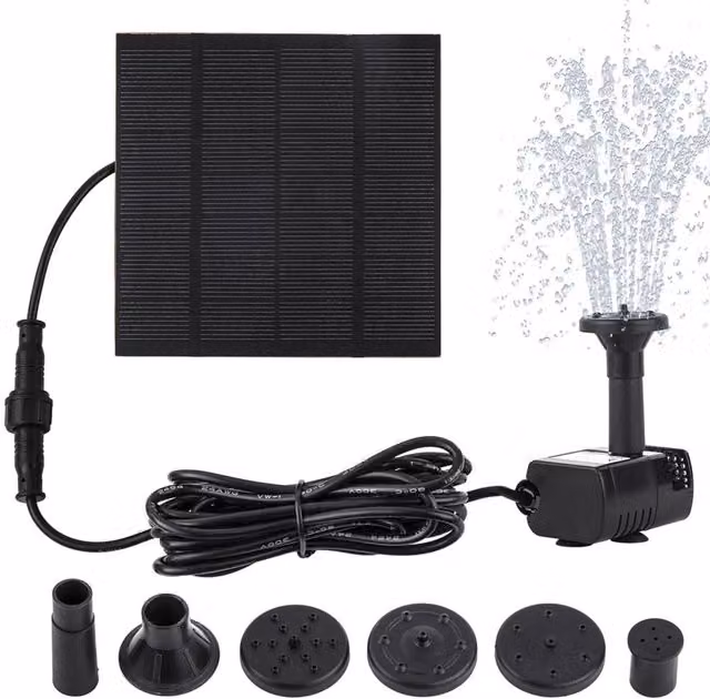 Nordara Solar Tabletop Mini Pond Aquarium Fountain in Black – 1