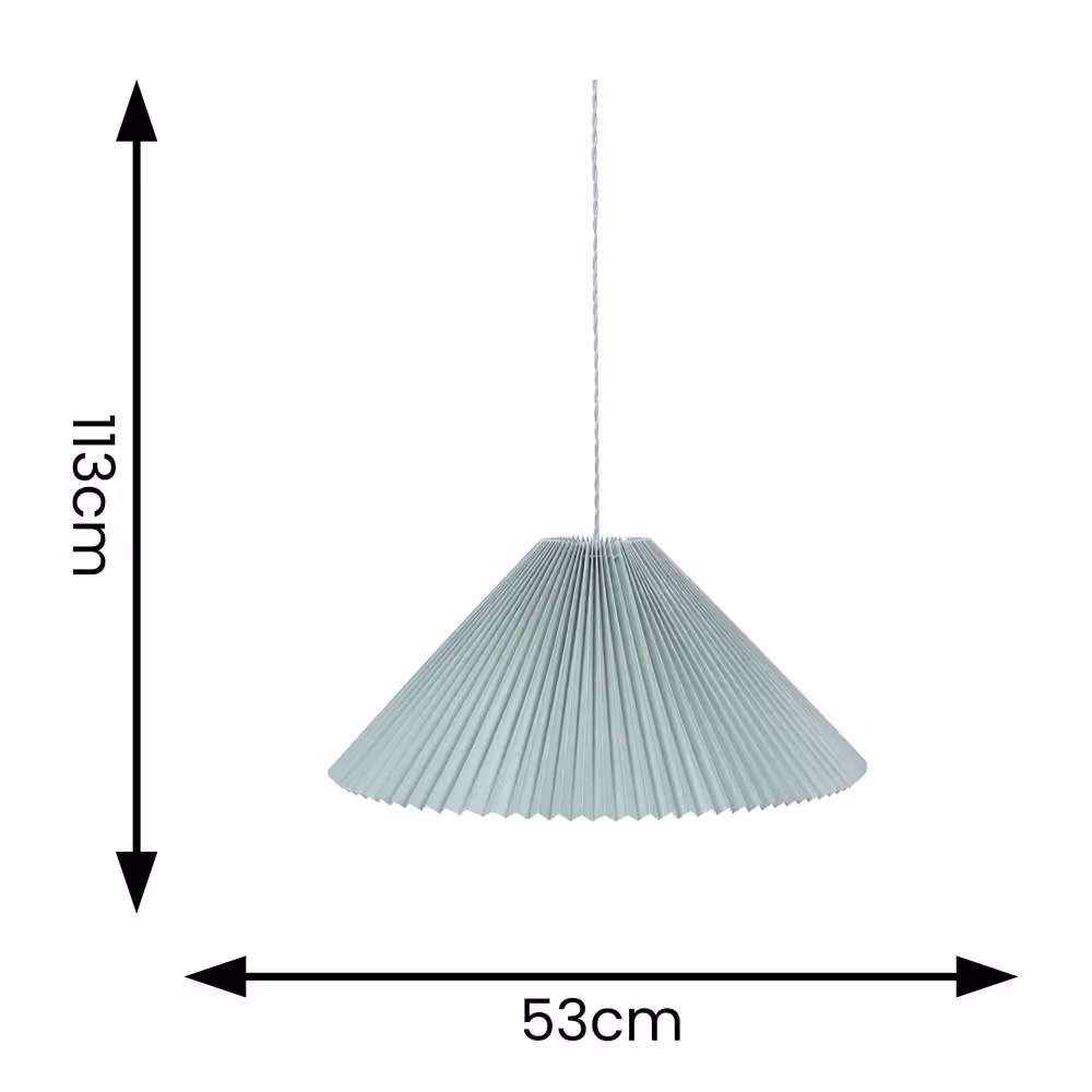 ValueLights Akira Pleated Single Drop Ceiling Pendant Light with LED Bulb in Blue – 2