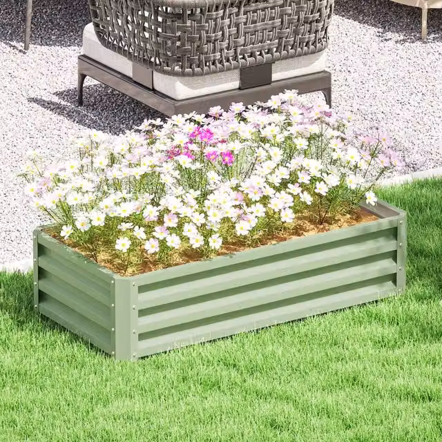 Outsunny 216L Raised Garden Bed in Green, W/D/H: 120 x 60 x 30.5 cm – 8