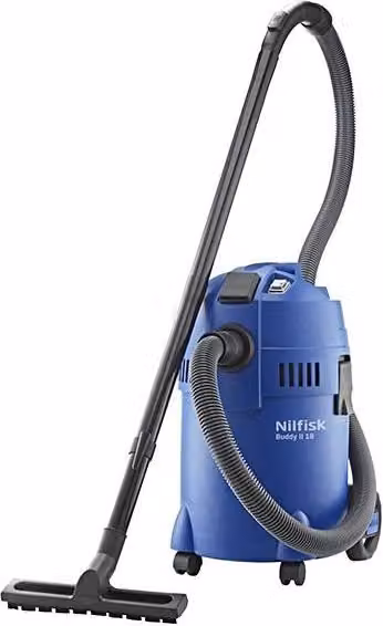 Nilfisk Alto Buddy II Wet and Dry Vacuum Cleaner with Power Tool Take-Off and Blow Function, 1200W, 18 Litre, Grey and Blue