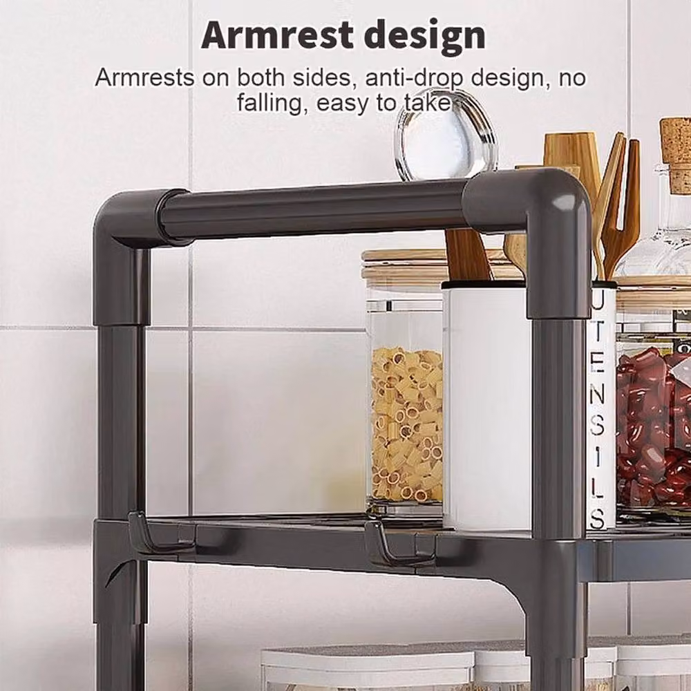 SPETLEK 3 Tier Microwave Oven Rack Stand Storage Holder in Black – 3