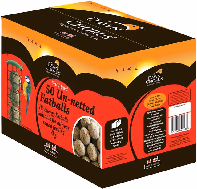 Dawn Chorus Un-Netted Fat Balls for Birds, Brown, Pack of 50