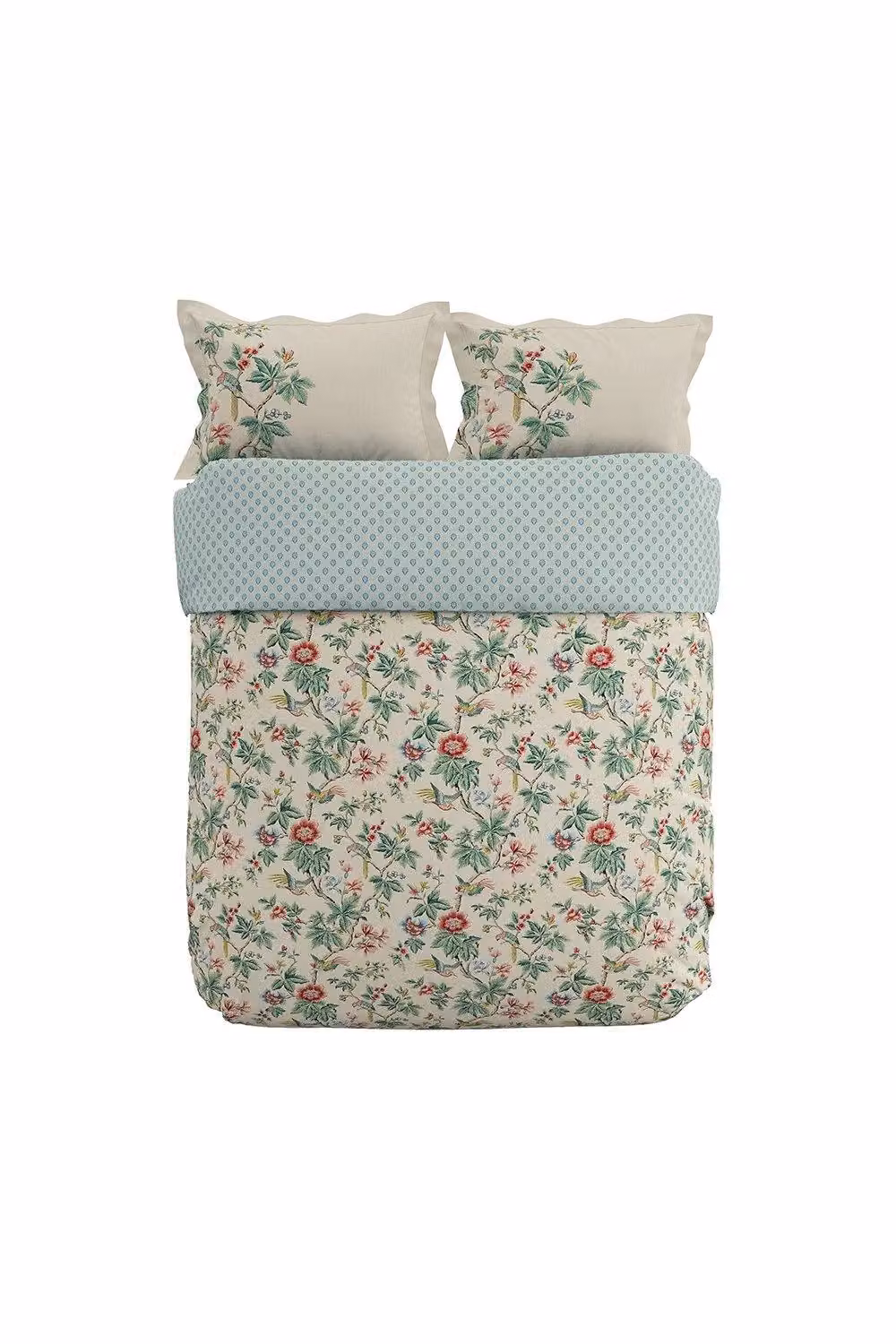Sanderson Lophura Cotton Percale Duvet Cover and Pillowcase Set, Blue Multicolour, W: 140 cm, L: 200 cm – 2